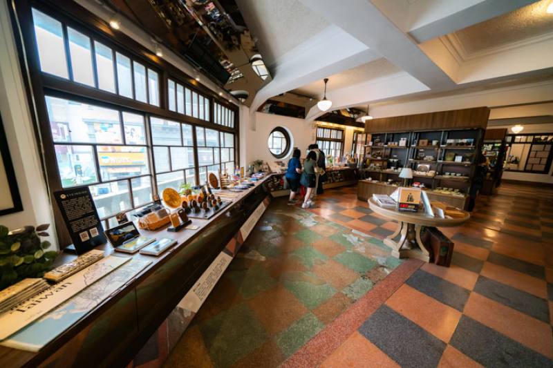 Hayashi seeks to forge dialogues between the new and the old. This photo shows the original terrazzo floor (lower left) joined by new terrazzo laid at a later date.​​