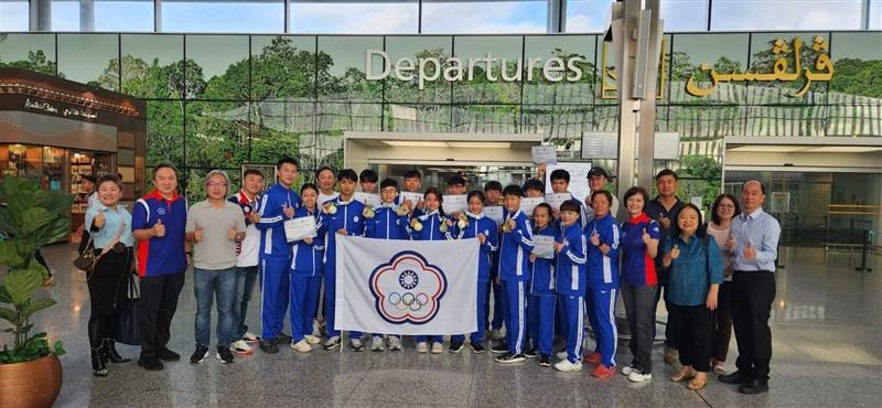 Taiwan's delegation to the 2024 World Junior Wushu Championships in Brunei. Photo courtesy of the Taipei Economic and Cultural Office in Brunei Darussalam