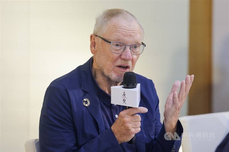 University of Copenhagen professor Jens Juul Holst speaks with the press after delivering his Tang Prize in Biopharmaceutical Science lecture on Saturday. CNA photo Sept. 28, 2024