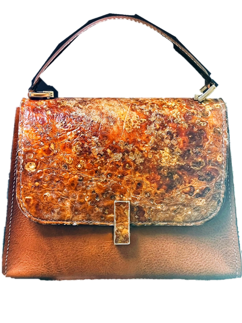 Mycelium leather handbag