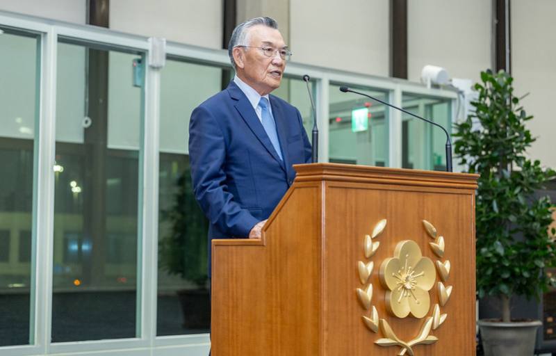 APEC Leader’s Representative Lin Hsin-i delivers remarks before departing for 2024 APEC Economic Leaders' Meeting in Lima.