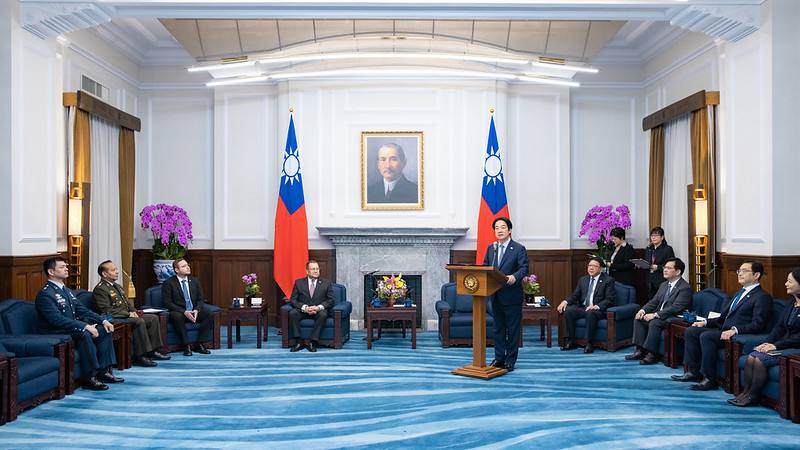 President Lai delivers remarks after receiving the credentials from new Guatemala Ambassador Luis Raúl Estévez.