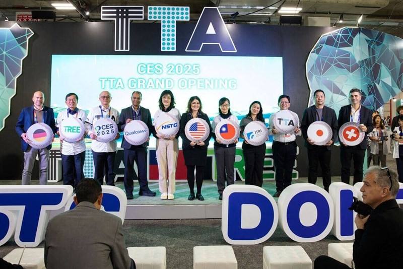 A pavilion organized by a tech start-up incubator created by Taiwan's National Science and Technology Council opens on Wednesday, the first day of the four-day Consumer Electronics Show in Los Angeles.