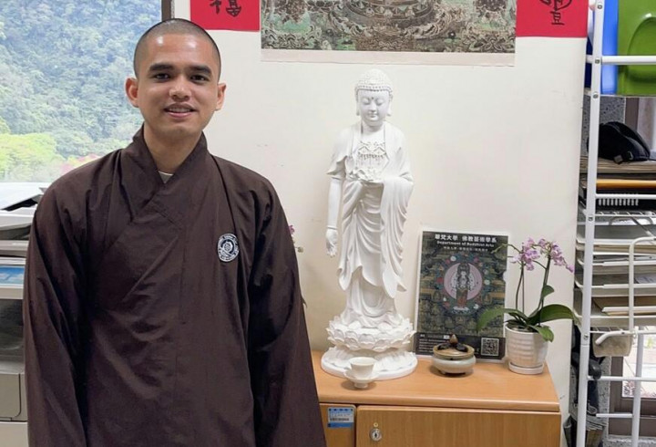 續瓔法師以前在越南也愛聽中文歌。(華梵大學提供)