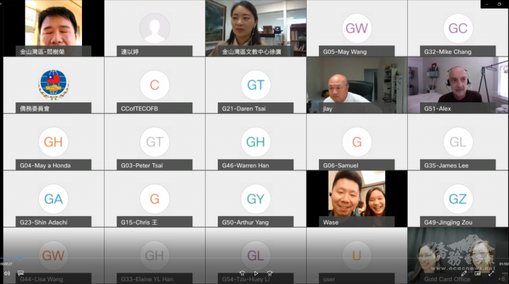 閻樹榮(第1排左1)、連以婷、魏若珊(第5排右1)、范振威、康宜㚬(第4排右2)及部分與會者合影