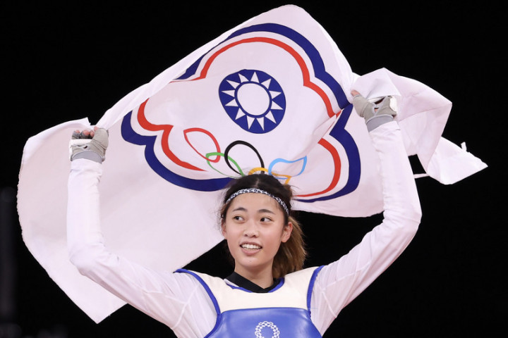 羅嘉翎（圖）首闖奧運成功拿下東京奧運跆拳道女子57公斤級銅牌，為本屆東京奧運台灣的第2面獎牌。