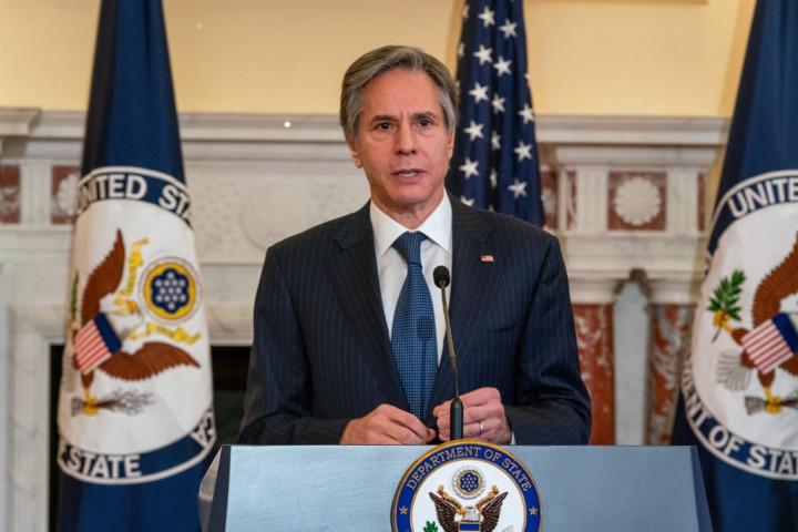 台灣與立陶宛關係快速升溫，中國施壓立陶宛。美國國務卿布林肯（圖）21日致電立陶宛外長藍斯柏吉斯，表達力挺立陶宛。（美國國務院提供）