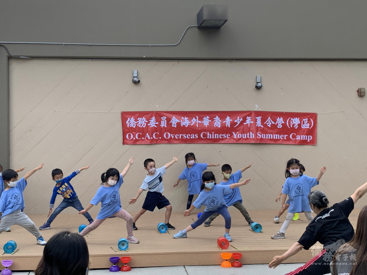 Students performing diabolo