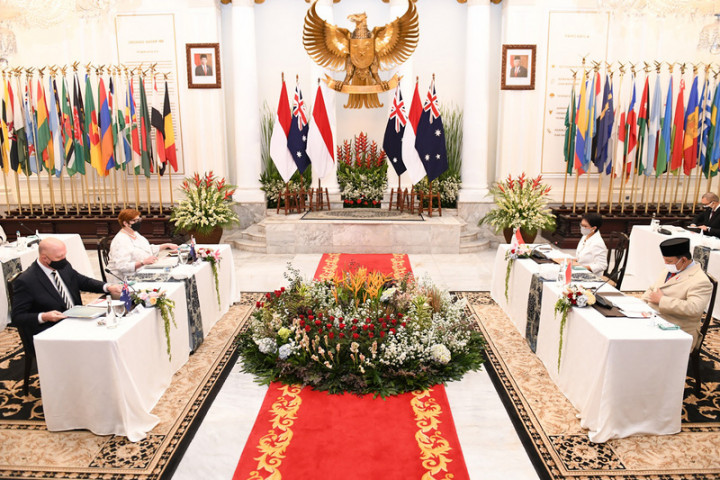 印尼、澳洲9日舉行第7屆外交、國防部長的2加2會談，同意印尼將選派軍人到澳洲受訓，創兩國關係新進展。（印尼國防部提供）