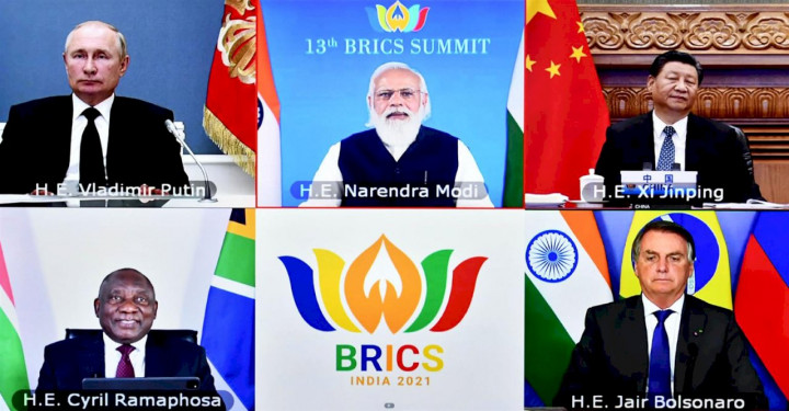 第13屆金磚五國（BRICS）高峰會議9日晚間8時以網路形式登場。 (圖:印度新聞局)