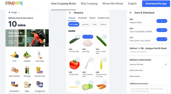 Image from Coupang Taiwan's website