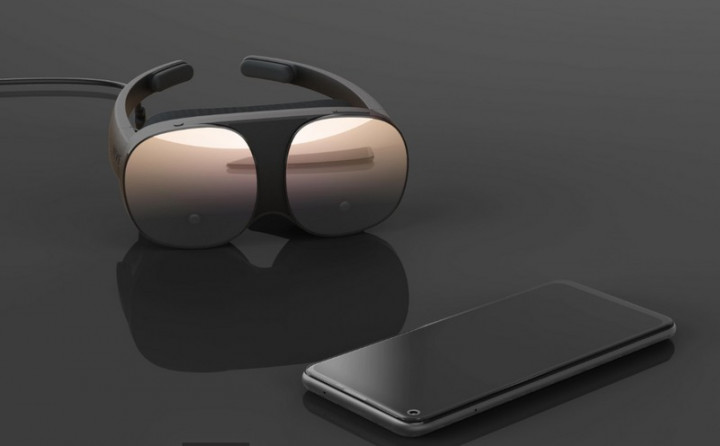 宏達電推出僅189公克的VIVE Flow亮相，主打輕巧設計的VR眼鏡，將於11月正式上市。（HTC提供）