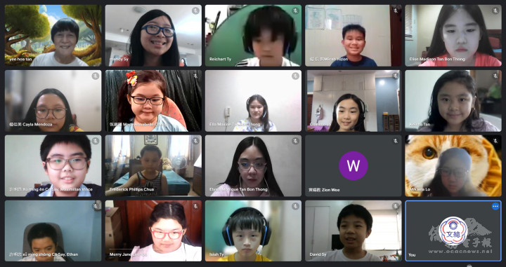 李如好〈第1排左1〉為菲華文總第4期免費線上閩南語 會話班初級一班〈零基礎〉學員上課