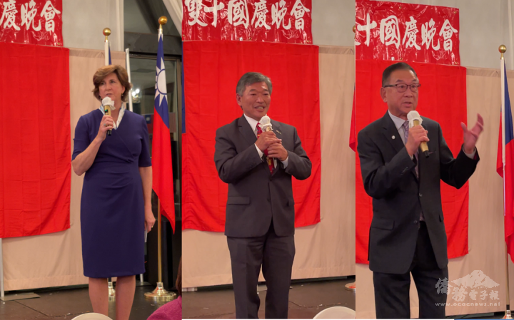 左起，Bellevue市長Lynne Robinson、華州 Senator Bob Hasegawa、前市長李瑞麟