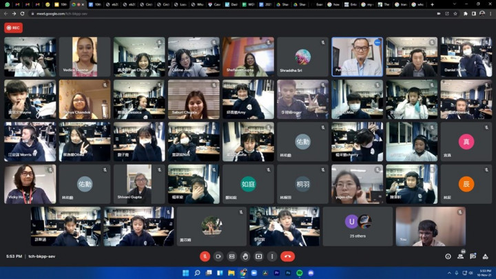 駐印度代表處教育組10日促成台灣的泰北國際雙語中學和印度德里的泰戈爾國際學校學生，以視訊方式共同討論聯合國永續發展目標中的「平等」議題。（駐印度代表處教育組提供）