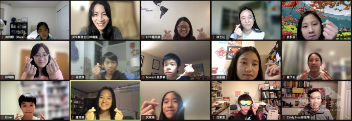 林芝廷老師 (上排右二) 主持寫作班，指導學生寫作技巧