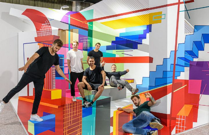 以膠帶藝術創作獲德國紅點最佳設計獎肯定的德國藝術團體TAPE THAT，2022年將到高雄舉辦售票展覽，打造具深度層次的扭曲空間、巧思獨具的錯視感知及夢幻沉浸的膠帶藝術世界。（TAPE THAT提供）