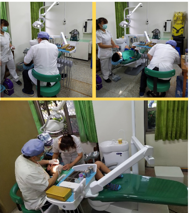 捐贈後，牙醫師以診療椅為學童進行診療，安全又舒適