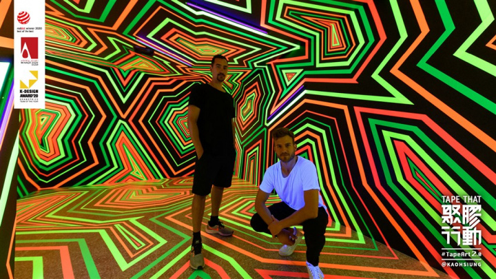 TAPE THAT成軍於2011年，擅長運用各種膠帶建構出複雜結構與非理性秩序等線條畫面，創作主題包羅萬象，並積極行動走遍世界推廣膠帶藝術。（TAPE THAT提供）
