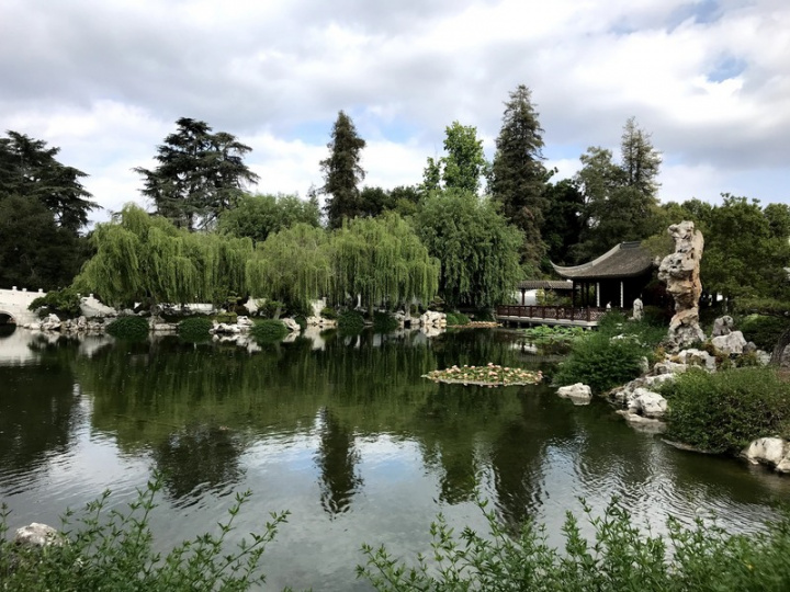 洛杉磯近郊的杭亭頓圖書館（Huntington Library）有一處近百年歷史的日本花園。
