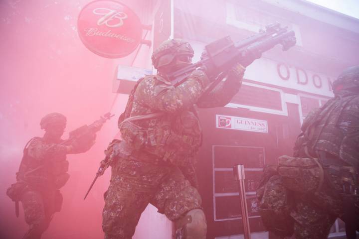 陸軍於高雄步兵訓練學校後山設置假城鎮訓練場。