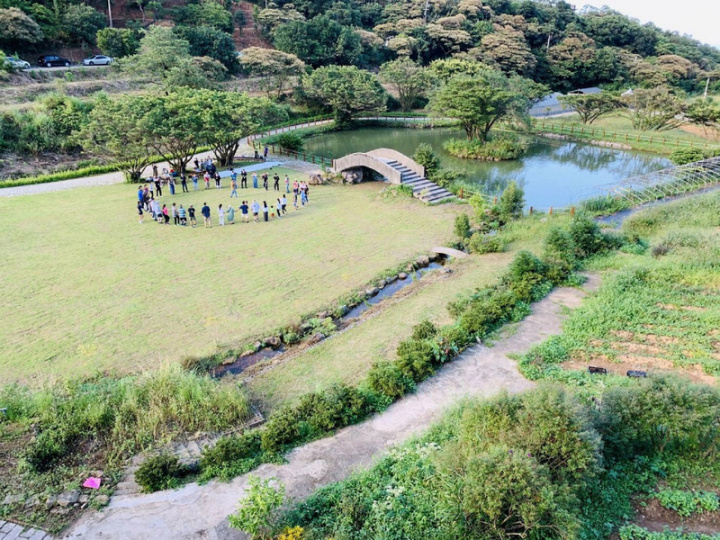 新春踏青，民眾可到休閒農場體驗採收等農家樂趣， 置身大片綠意，享受徜徉大自然氛圍。 （新北農業局提供）