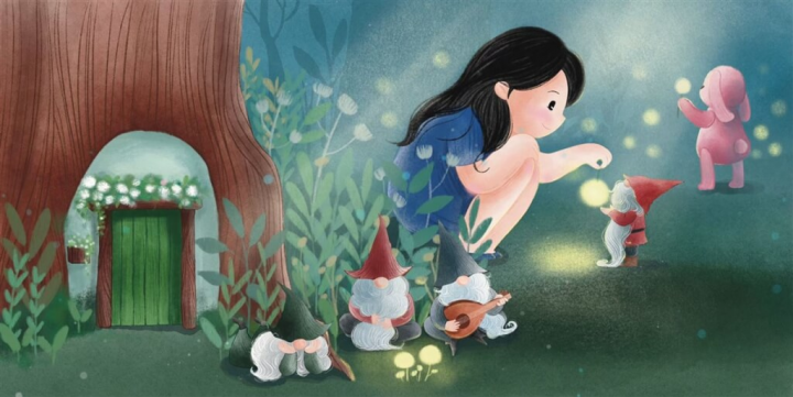 找我劇場與插畫家鄭秋麗合作，將俄國作曲家穆索斯基經典作品「展覽會之畫」繪成插畫，讓音樂增添視覺想像。（找我劇場提供）