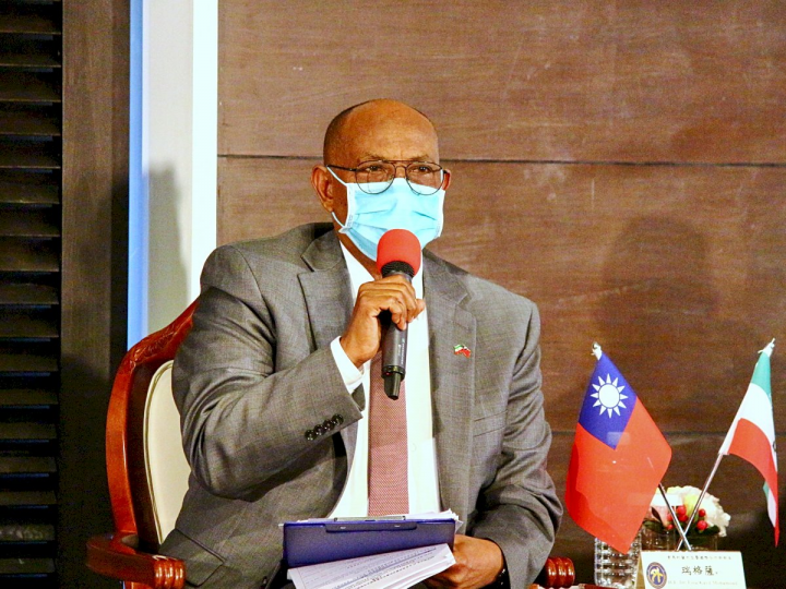 索馬利蘭外交部長瑞格薩(Essa Kayd Mohamoud)11日表示，台灣與索馬利蘭的關係處於最高、最好狀態 (央廣記者王照坤 攝)