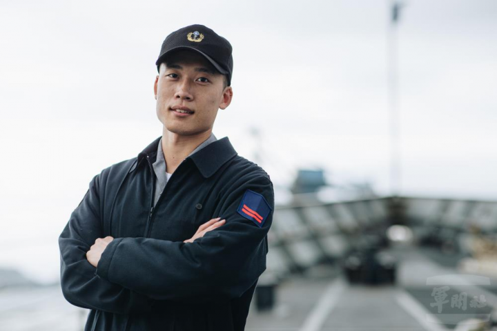 廖崇博從軍事訓練役男轉服志願役，為國防奉獻心力。（軍聞社記者葛芃欣攝）