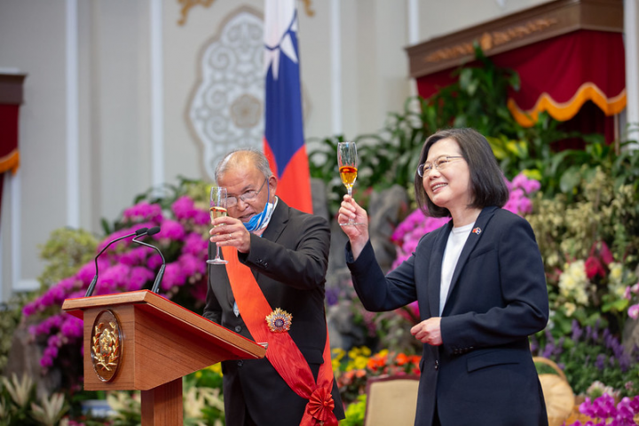 President Tsai hosts a state banquet in honor of Marshall Islands President and First Lady Kabua at the Presidential Office.