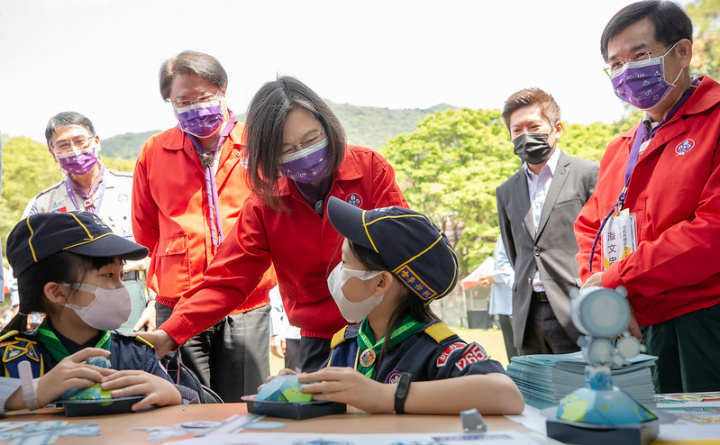  蔡英文總統今（19）日上午出席「中華民國童軍總會111年童軍節慶祝活動」