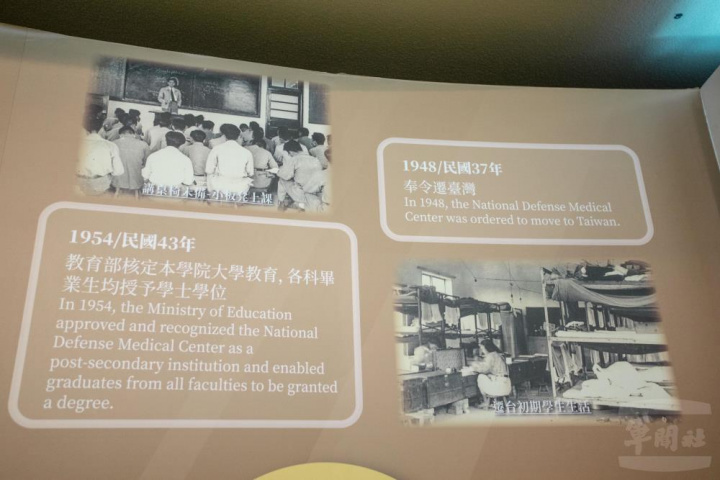 國防醫學院遷臺初期學生克難的生活及學習環境。（翻攝自國防醫學院校史館）