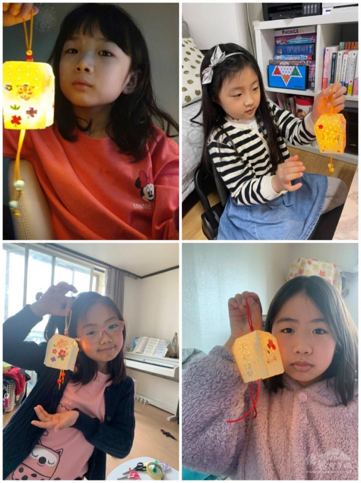 小朋友分享自己創作獨有的天燈及迷你場景，留下精彩合影