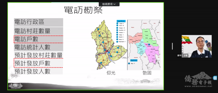 慈濟功德會緬甸聯絡處負責人李金蘭介紹慈濟在緬甸各項工作沿革及近況