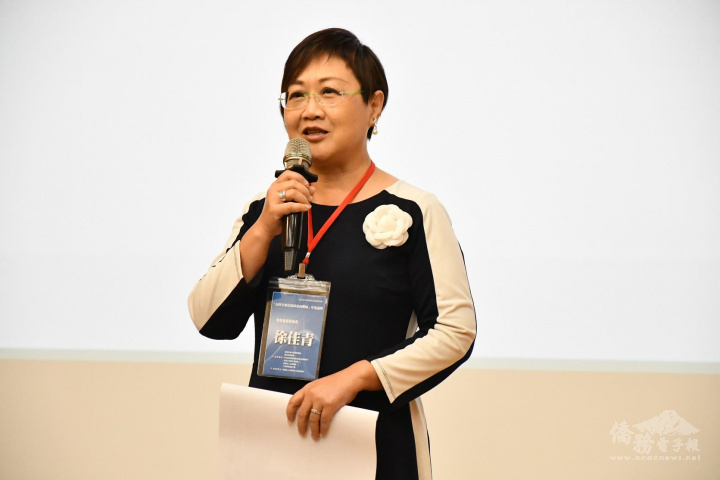 徐佳青致詞時肯定陳春山籌組全球化新東向產學研聯盟