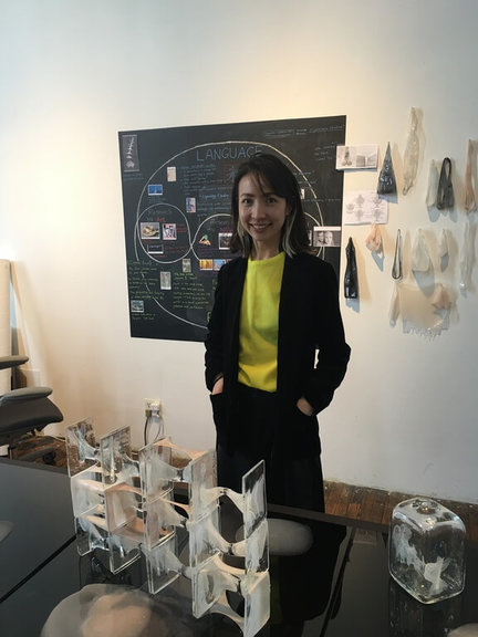 台灣藝術家李穎軍赴紐約ISCP國際藝術工作室駐村，參加開放工作室活動，發表駐村創作階段性成果。（駐紐約台北文化中心提供）