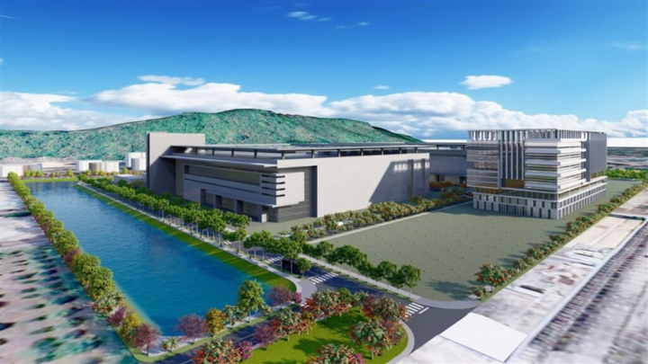 高雄市政府經濟發展局30日核定楠梓產業園區設置計畫，預計5月完成園區土地點交、6月起同步建設園區公設及廠房。圖為模擬示意圖。（高雄市政府提供）