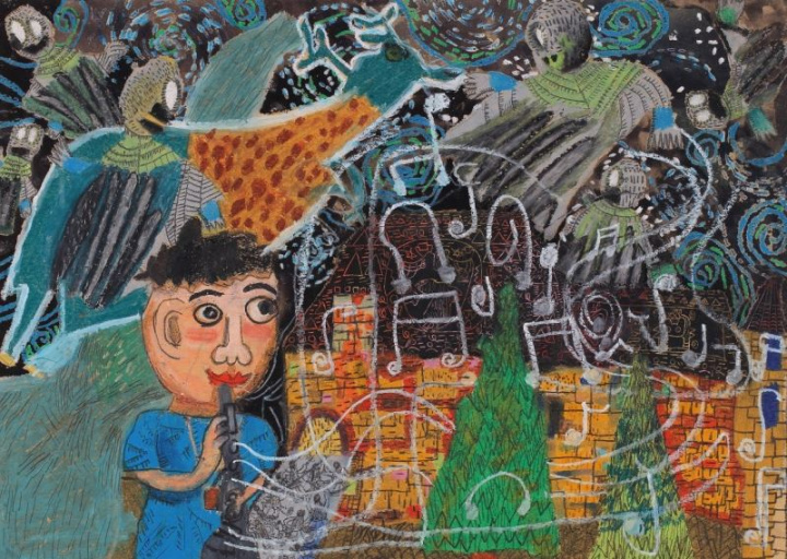 哈利波特霍格華茲城堡前的吹笛手-盧璽文