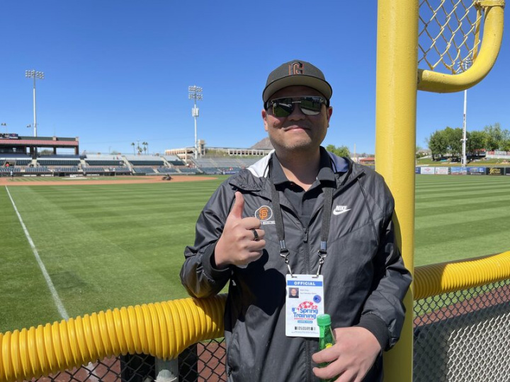 擁有南加州大學（USC）博士學位的生物力學專家詹明昇（Matt Chan）是美國職棒舊金山巨人隊的運動表現分析師。照片攝於巨人隊位在亞利桑那的春訓基地。