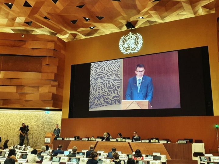 立陶宛衛生部長杜爾基斯23日在世界衛生大會呼籲邀請台灣以觀察員身份與會。（圖取自twitter.com/LithuaniaHealth）