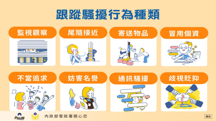 8種跟騷行為樣態