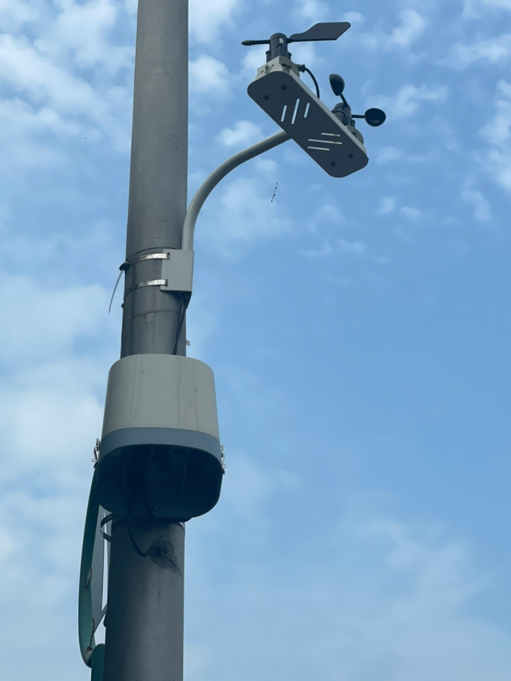 空氣品質微型感測器結合風速風向示意圖