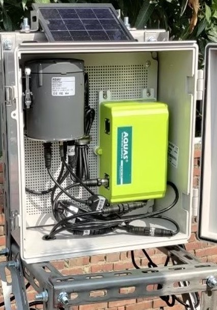 水質自動監測站結合太陽能供電示意圖