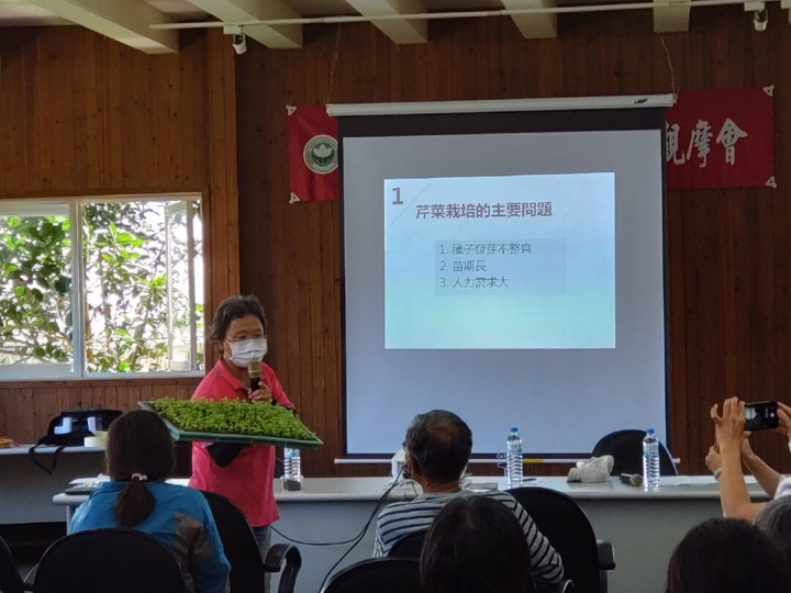 花蓮場邱淑媛課長介紹芹菜省工栽培技術