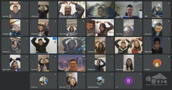 會議尾聲所有與會球友僑青們逗趣合照