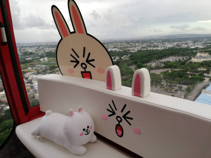 高鐵旅遊動起來，麗寶樂園內的福容飯店最近與LINE FRIENDS合作主題房及摩天輪車廂，可愛的設計相當吸睛。