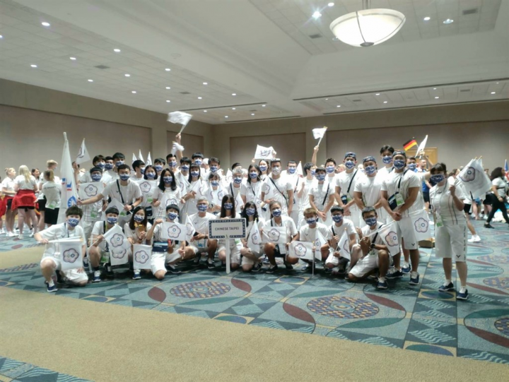 Team Taiwan at the Birmingham 2022 World Games closing ceremony. Photo courtesy of Taiwan's Sports Administration