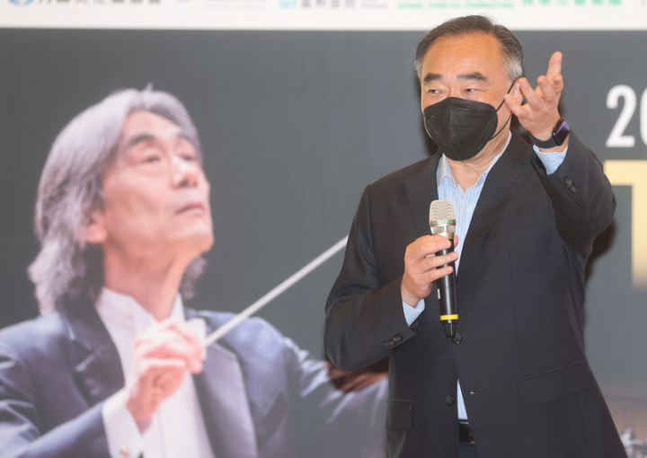 2022台北大師星秀音樂節記者會9日在國家音樂廳舉辦，音樂節創辦人、小提琴家林昭亮（圖）表示，很感謝這些頂尖大師來到台灣，在為期2週的音樂節中，與優秀年輕學子共同學習與演出。