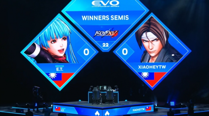 台灣選手在全球知名格鬥遊戲比賽EVO中的「拳皇XV」項目包辦前3名，創下史上最佳成績。（圖取自.twitch.tv）