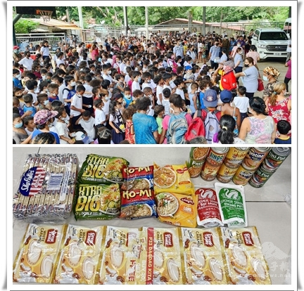 蘇比克地區原住民排隊領取多樣的民生用品及食物捐助 （照片提供：菲律賓臺灣同鄉會）